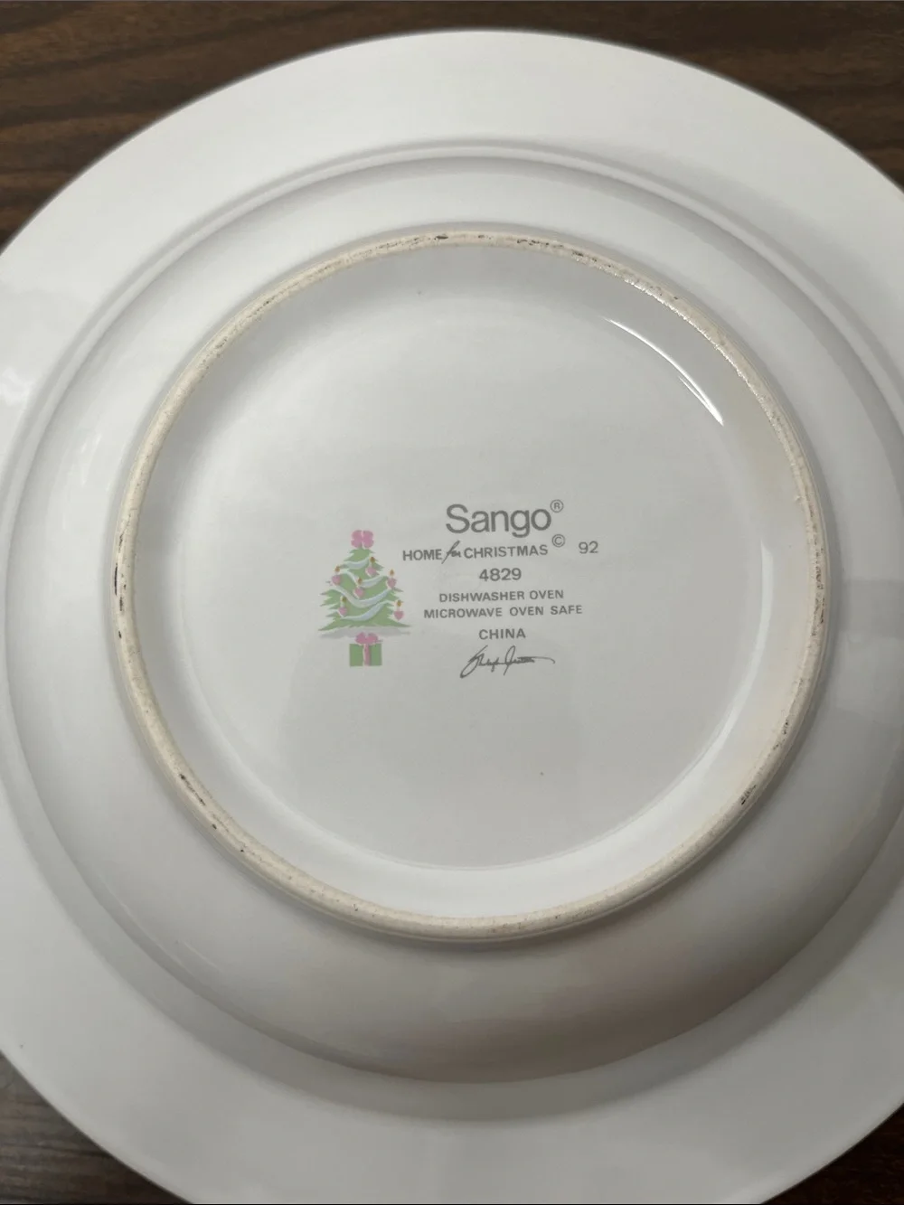 VTG 1992 Sango Home for Christmas 4829 CHINA 2 Soup Bowls